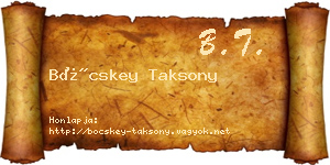 Böcskey Taksony névjegykártya